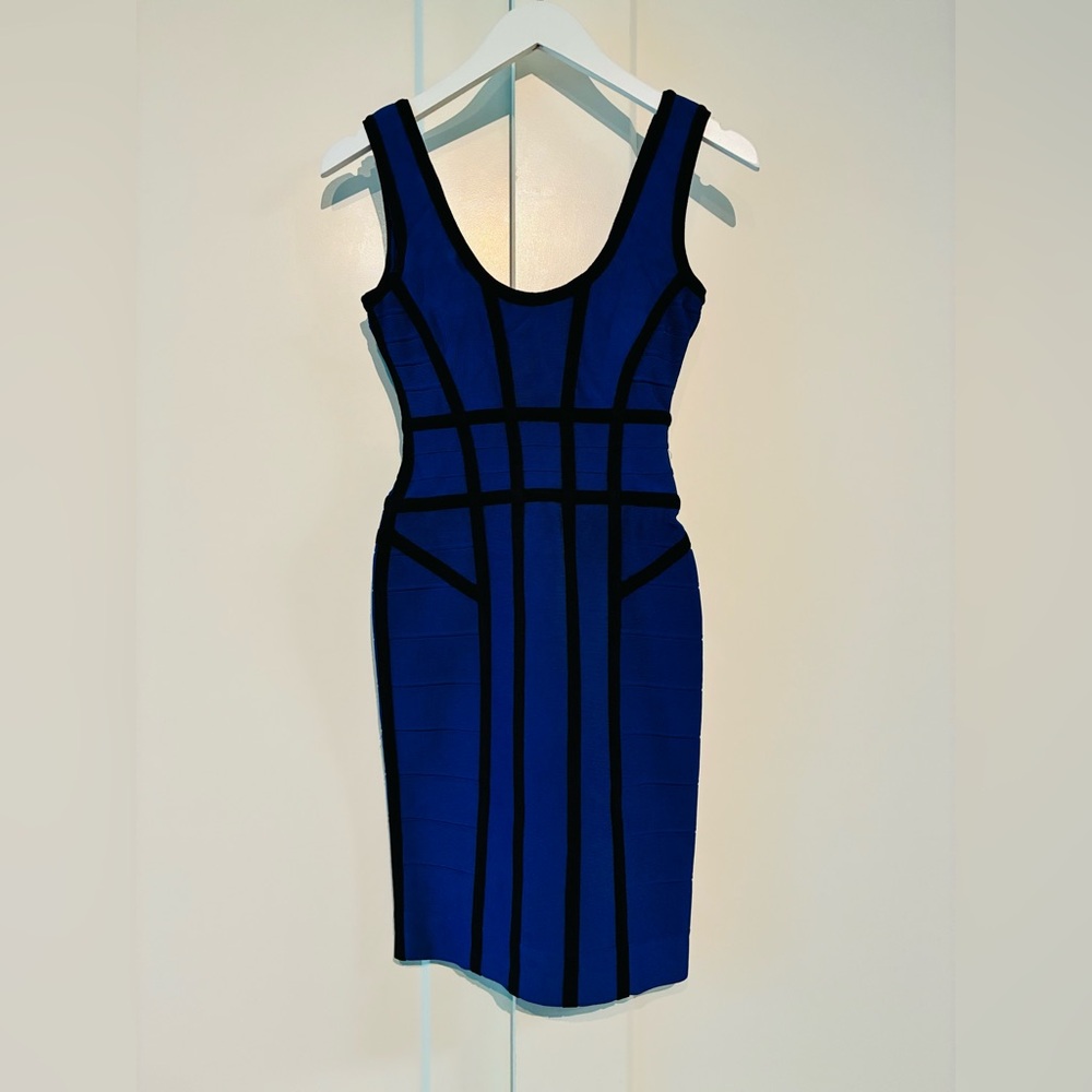 Herve Leger 💙 XS Blue Bodycon Dress ✨